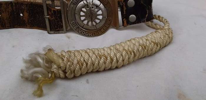 Vintage Voortrekker Belt with Rope and Whistle