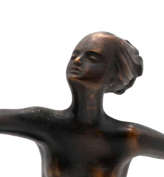 Art Deco Dancer ( Gilt metal on Onyx base) 20 cm