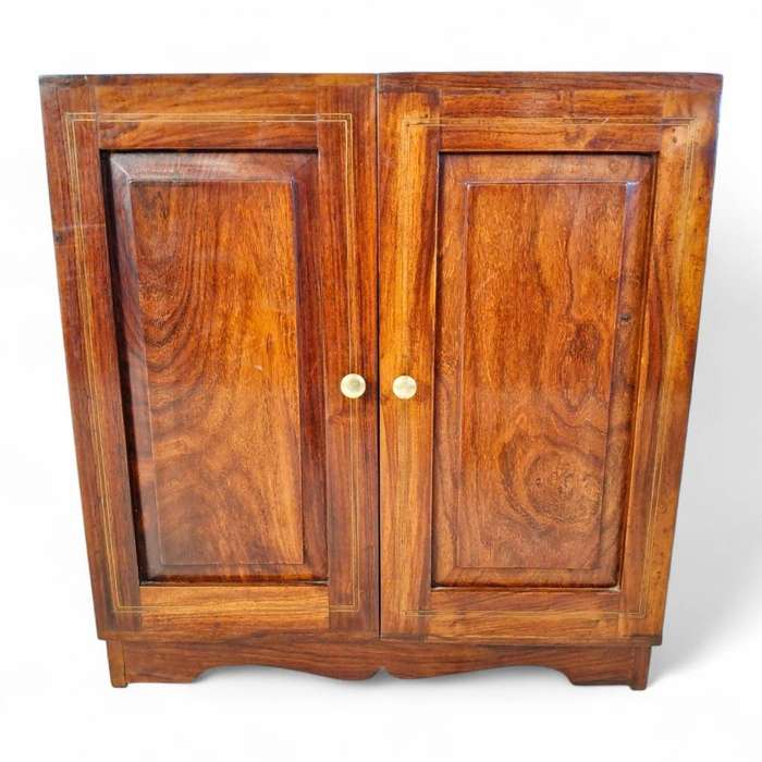 Rate Mahogany Postmasters Cabinet with Brass Inlay (44 x 20 x48 cm )