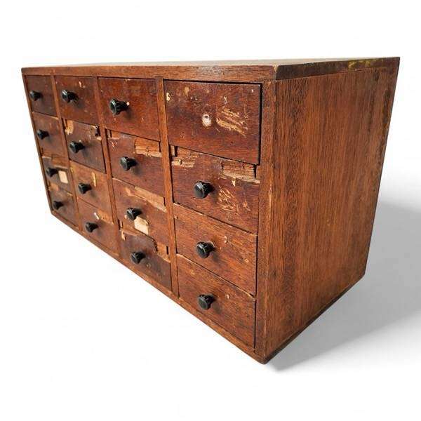 Vintage Spothecare Cabinet with 16 Drawers (70 x 28 x 36 cm )