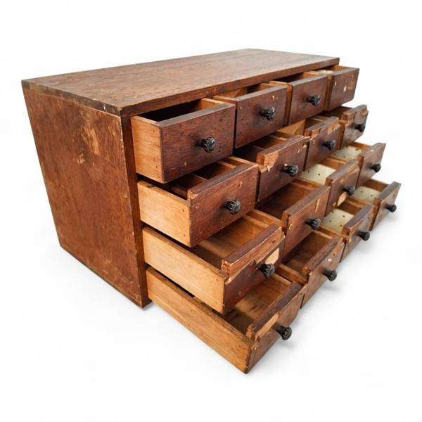 Vintage Spothecare Cabinet with 16 Drawers (70 x 28 x 36 cm )