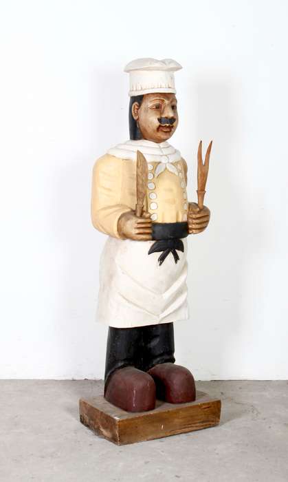 Vintage Wooden Chef Figurine ( 135 cm )