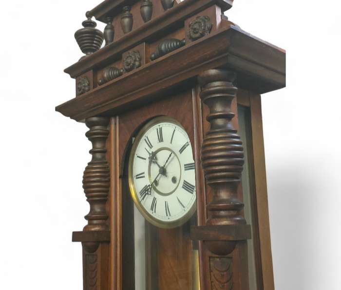 Beautiful German Mahogany Regulator Wall Clock ( 136 x 50 x 20 cm )