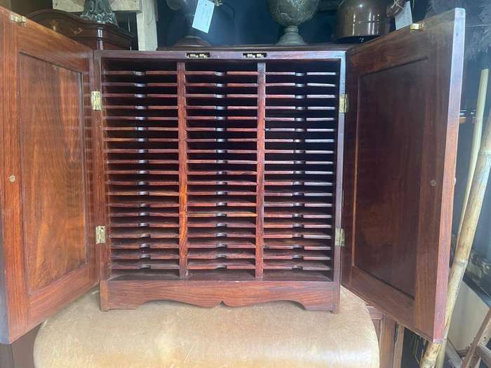 Rate Mahogany Postmasters Cabinet with Brass Inlay (44 x 20 x48 cm )