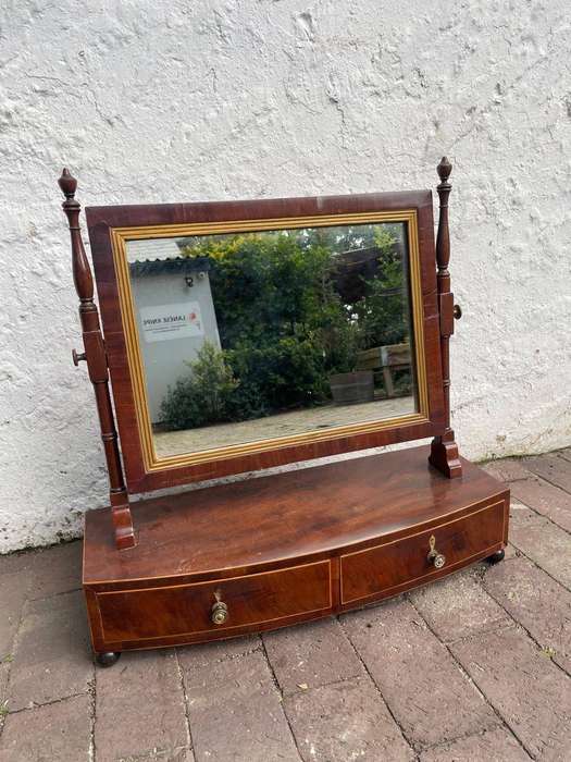 Vintage Edwardian Mahogany Shaving Mirror( 63 x 60 x 25 cm)