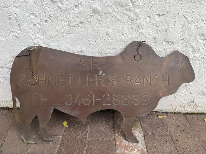 Rare Brass Farmsign ( 71 x 40 cm )