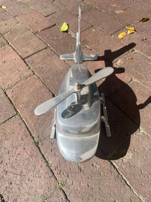 Art Deco Chrome Desk Helicopter ( 38 x 16 x 14cm)