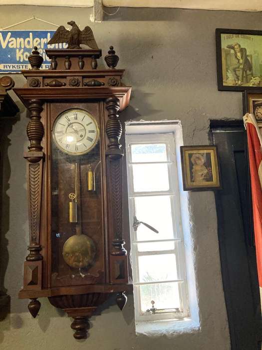 Beautiful German Mahogany Regulator Wall Clock ( 136 x 50 x 20 cm )