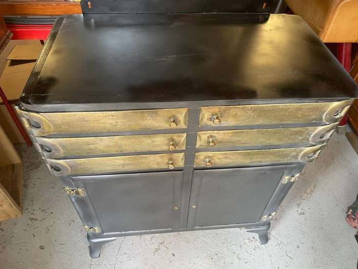 Rare Metal and Brass Dental Cabinet( 83 x 96 x 46 cm )