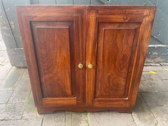 Rate Mahogany Postmasters Cabinet with Brass Inlay (44 x 20 x48 cm )
