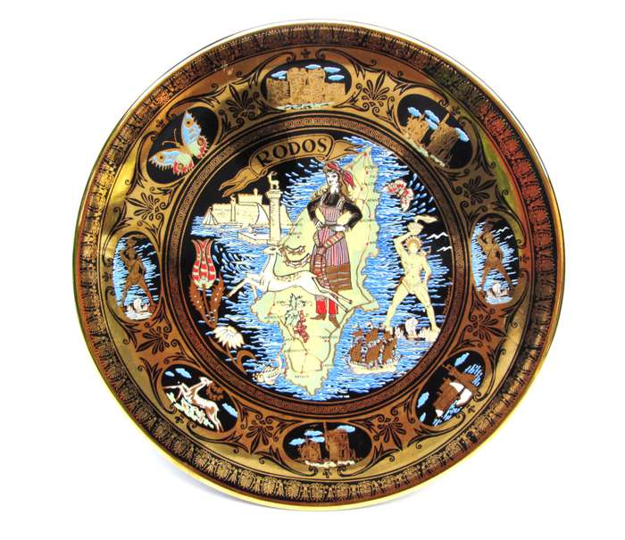 RODOS 24K GOLD GREEK PLATE