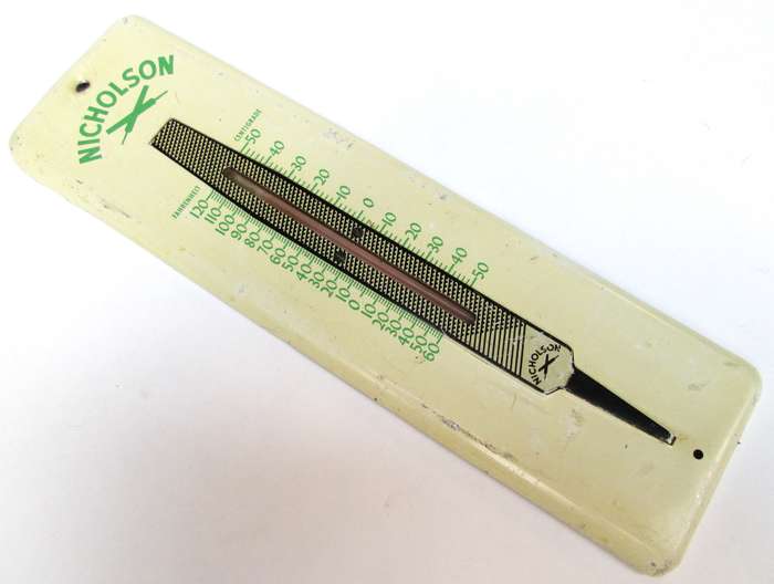 NICHOLSON FILE ADVERTISING THERMOMETER