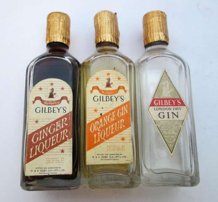 MINIATURES: GILBEY'S GIN BOTTLES
