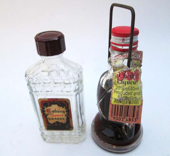 MINIATURE/SAMPLE EMBASSY BRANDY AND LIQUEUR  BOTTLES