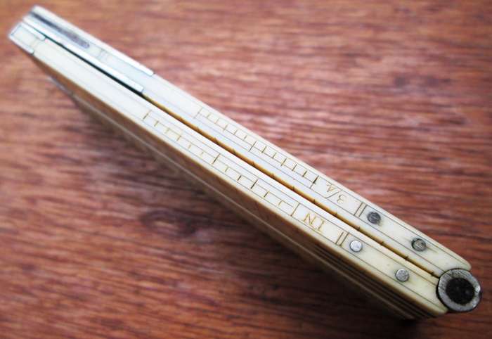 12Inch J RABONE & SONS BONE/IVORY FOLDING RULE