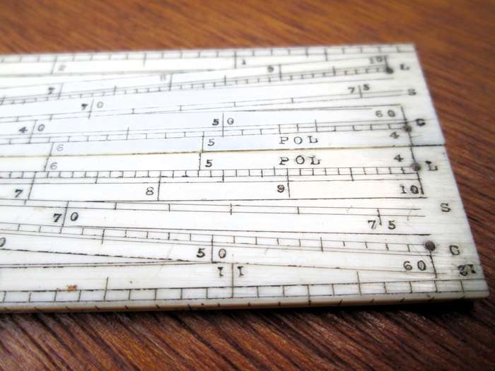 12Inch ANTIQUE BONE FOLDING RULE