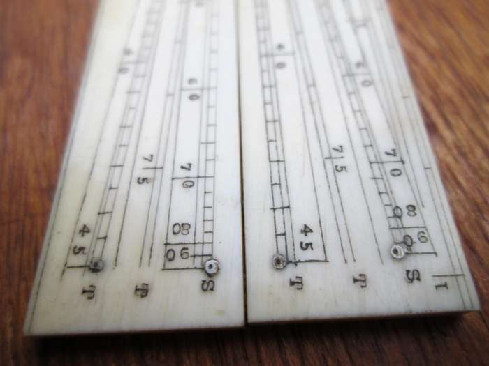 12Inch ANTIQUE BONE FOLDING RULE