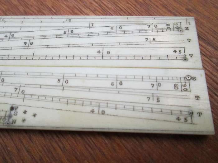 12Inch ANTIQUE BONE FOLDING RULE
