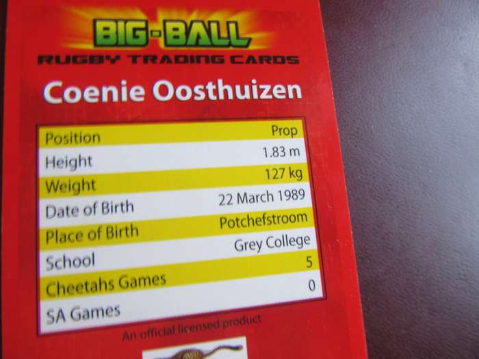 BIG BALL RUGBY - COENIE OOSTHUIZEN