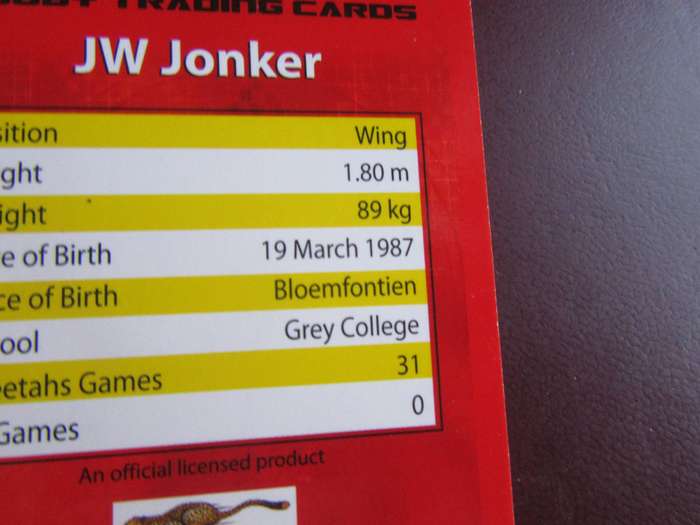 BIG BALL RUGBY - JW JONKER