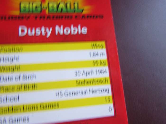 BIG BALL RUGBY - DUSTY NOBLE