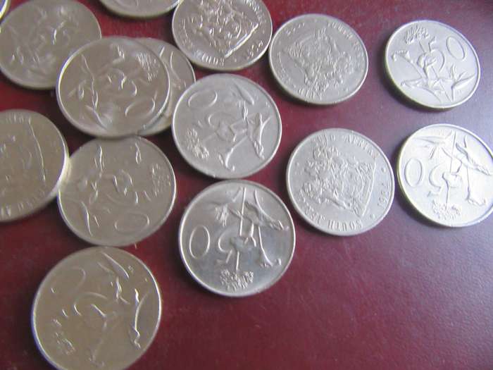 RSA - 19 FIFTY CENT COINS - VARIOUS YEARS - ALL COAT OF ARMS - AS PER SCAN - BID PER COIN - LOT47