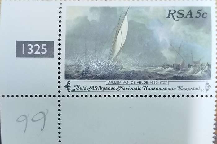 RSA - SACC 485 - Variety Corner Stamp - Dot in cloud - See Scan - UM