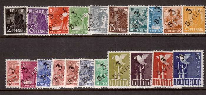 Allied Occupation Issue - Set of 21 - With Berlin Overprint