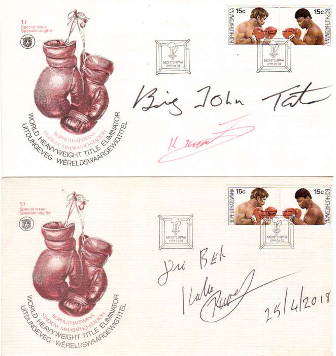 RSA - Bophutatswana - Two Great Covers Signed by Two Great Boxers