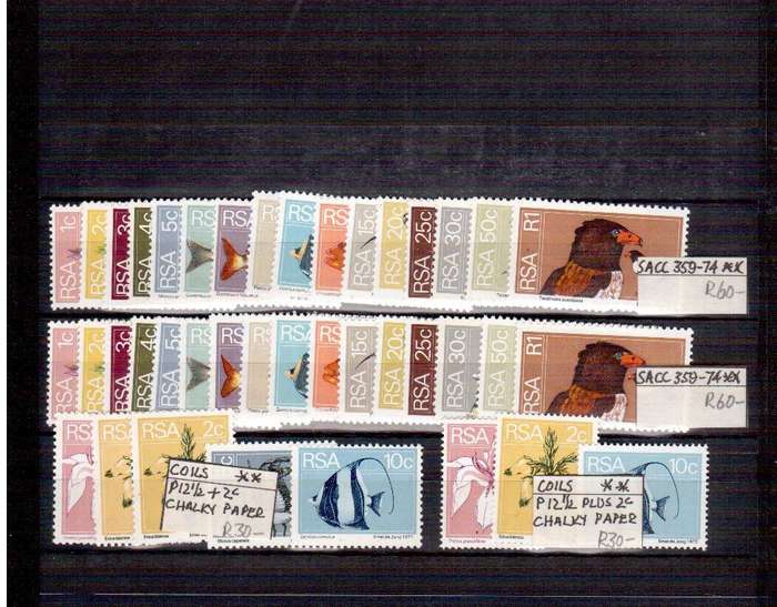 Variety of Def Sets - All in Mint Condition - RSA, NAMIBIA, SWA, BOPHUTATSWANA, CISKEI and TRANSKEI