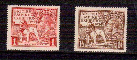 GB KGV 1924 Exhibition - FMM Set of Two - SG 430 + 431 - CV R575