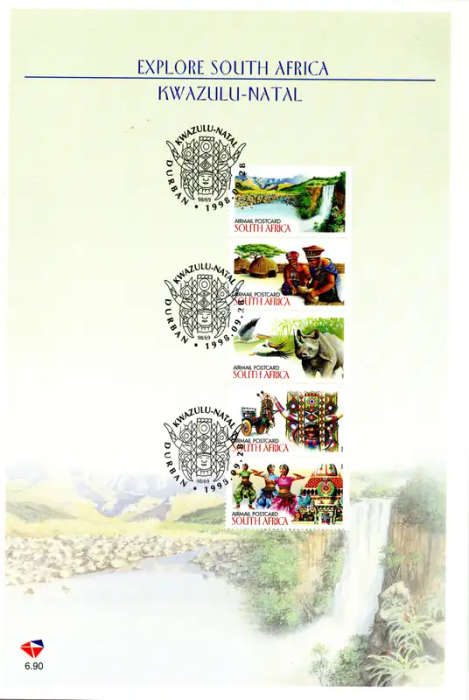 RSA 1998 - Explore SA KZN on FDC 6.90 - SACC 1135-1139 - CV R80