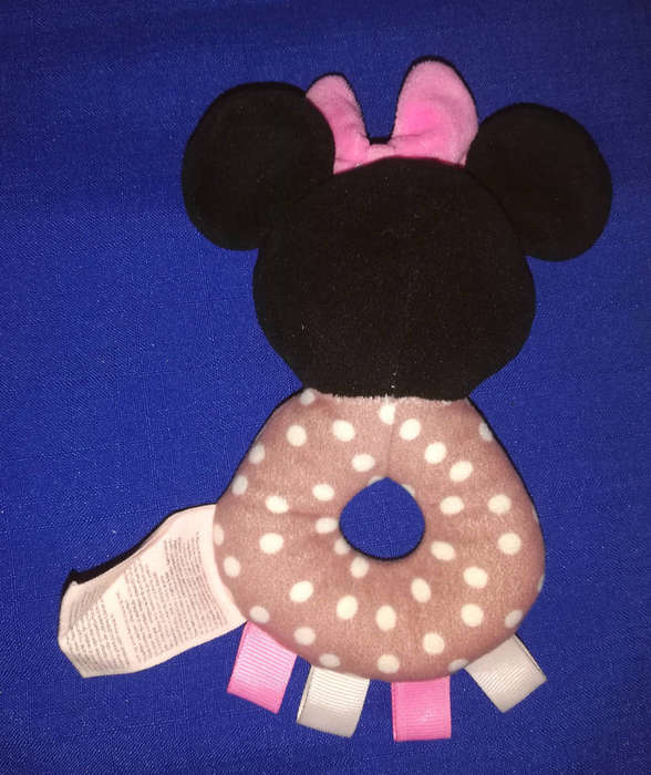 Disney Baby Minnie Mouse plush rattle ring by Simba Toys.