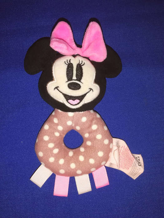 Disney Baby Minnie Mouse plush rattle ring by Simba Toys.