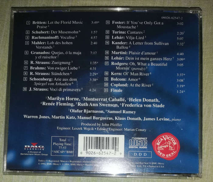 Marilyn Horne Divas in Song. A 60th Birthday Celebration. RCA Victor Red Seal CD.