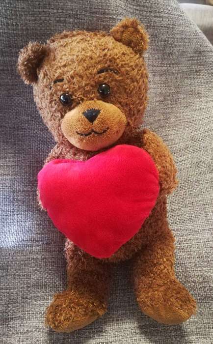 Max the Migros Teddy with a Red Heart. 30cm.