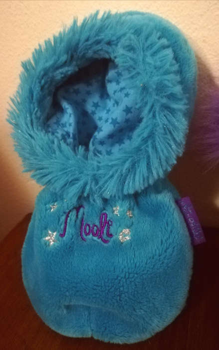 Ylvi & the Minimoomis Cuddly toy Mooli and a Purple Sleeping Bag. 15cm.