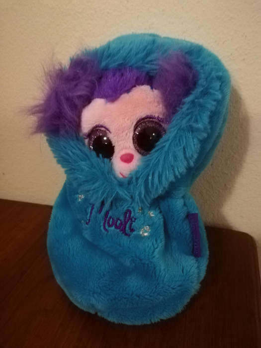 Ylvi & the Minimoomis Cuddly toy Mooli and a Purple Sleeping Bag. 15cm.