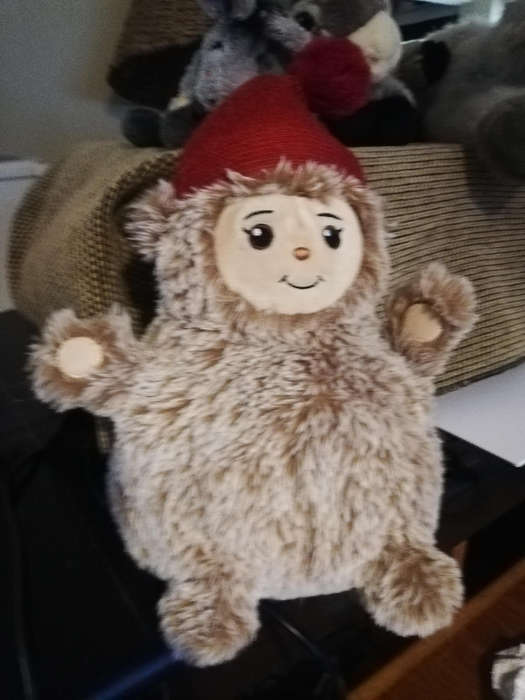 Adorable Plush Larry the Lavea Teddy Bear in Festive Red Hat - 30cm Cuddly Toy!