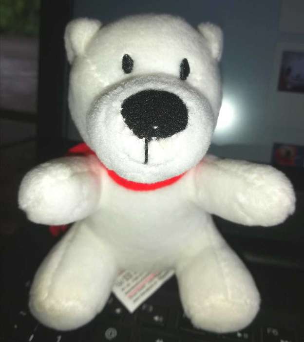 Collectable Smiling Coca-Cola Teddy Bear with Red Coca-Cola Scarf. 11cm.