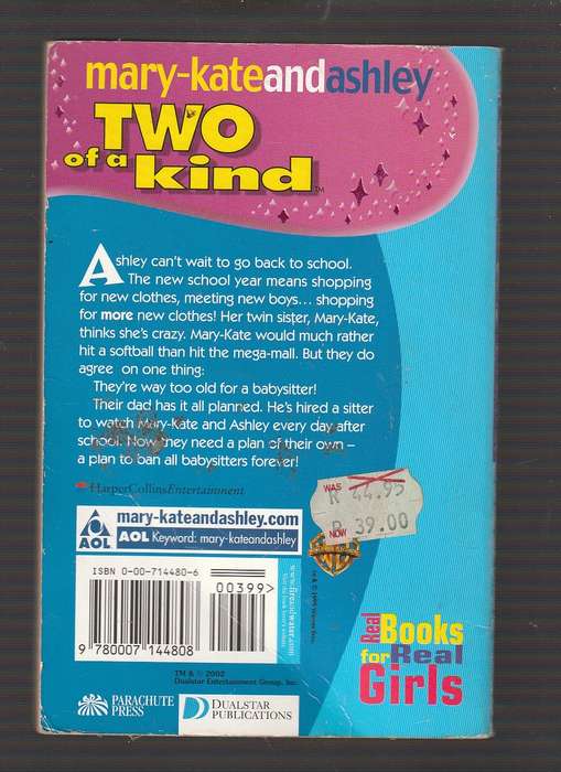 Lot of 6 TWO of a KIND series books - Judy Katscke - Books 1 - 5 -7 - 10 - 15 16