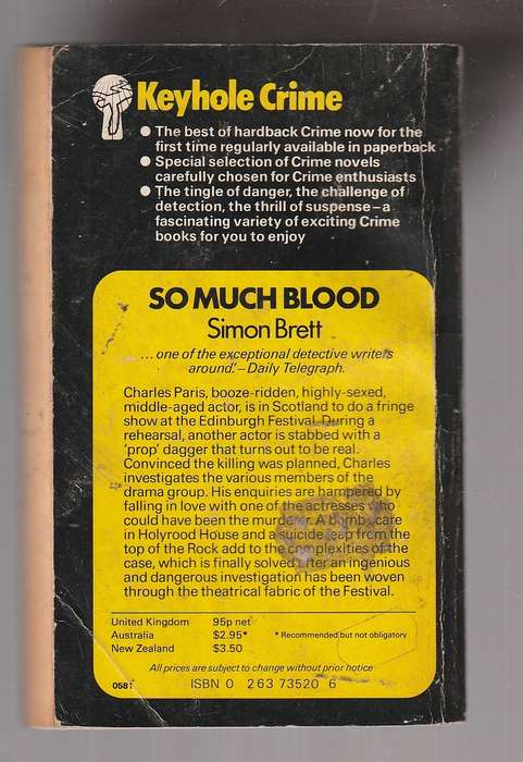 So much blood - Simon Brett - Keyhole Crime