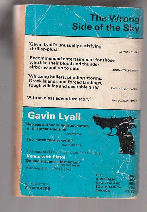 The wrong side of the sky - Gavin Lyall - Storms - bullets - tough villians - great lookin girls