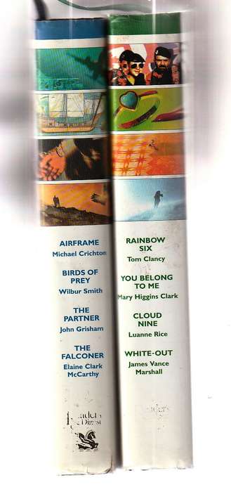 Lot of 2 Readers Digest - Tom Clancy / Wilbur Smith / Mary H Clark / John Grisham / M Crichton etc