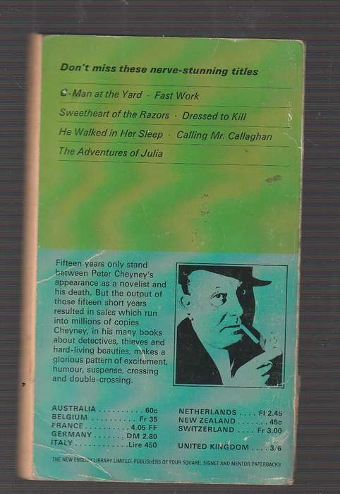Sweetheart of Razors - Peter Cheyney - a crime mystery