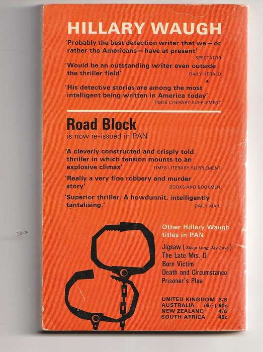 Road Block - Hillary Waugh - Clever thriller by a master of crime fiction
