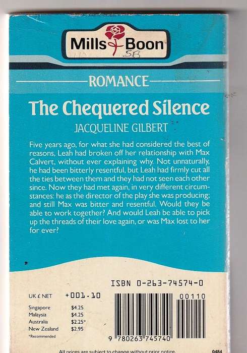 The Chequered silence - Jacquiline Gilbert - Mills & Boon