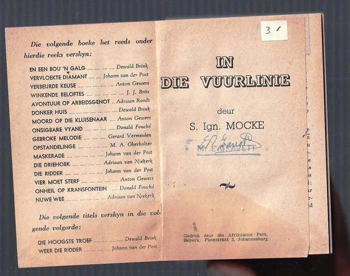 Lot van 4 skaars KAPPIE REEKS boeke - Gister die Heldejare / Nuwe wee / Vuurlinie / Onheil Kransfont