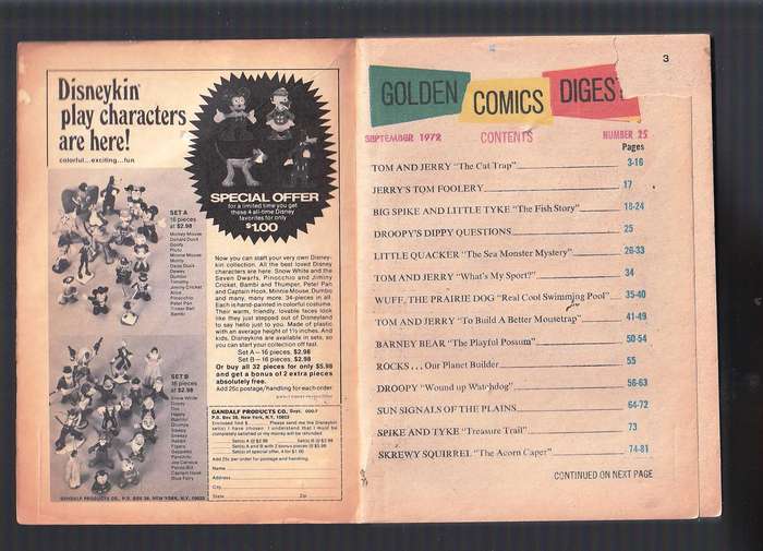 Tom & Jerry - Gold Key - Golden Comics Digest 1972 - Bronze Age A5 Size