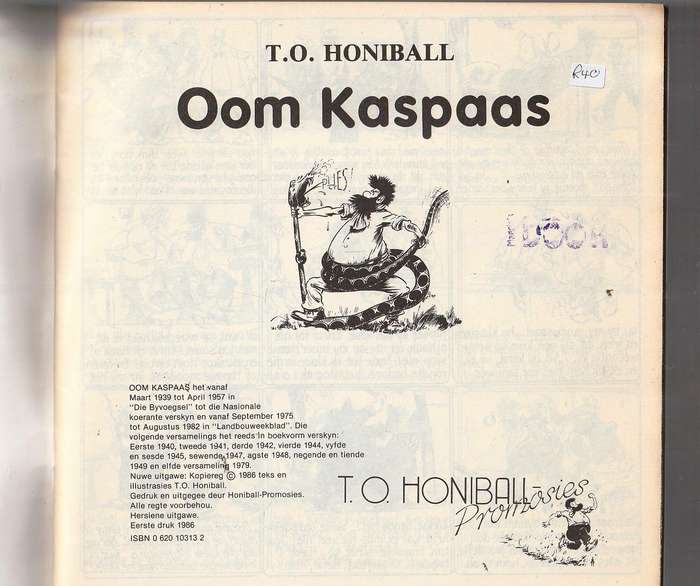 Oom Kaspaas - TO Honiball - Strookprent (comic)
